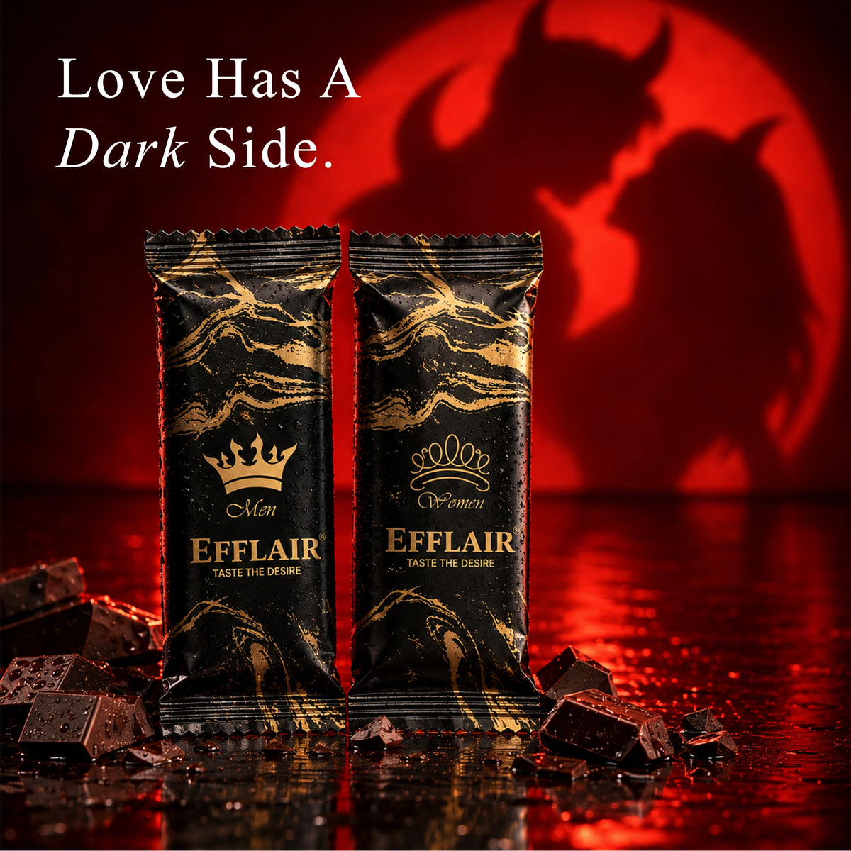 Luxury Love Chocolate (Couple Pack) — two individually wrapped dark chocolate bars