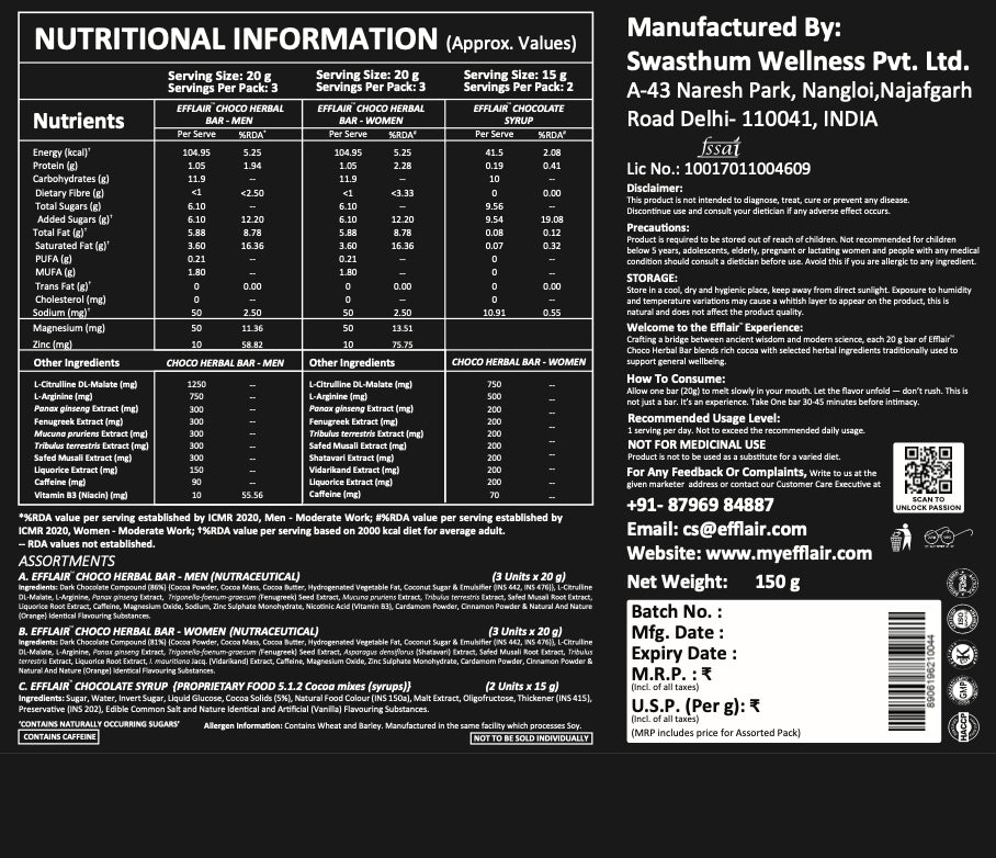Chocolate nutritional information, ingredients, allergens and manufacturer — read the pack label for your selected assortment